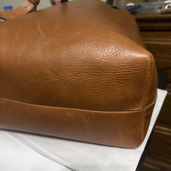 Madewell The Medium Transport Tote F5788 Leather Shoulder Crossbody Bag Saddle - Picture 6 of 12